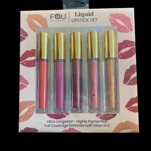 Focallure Liquid Lipstick Set‎ - Red, Purple, Pink, Gold Shades